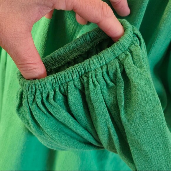 Topshop Bardot Off-Shoulder Short Sleeve Blouse Sz 6 Green - Picture 8 of 13